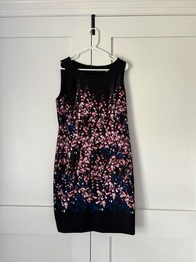 Ivanka Trump Sleeveless Black Floral Dress